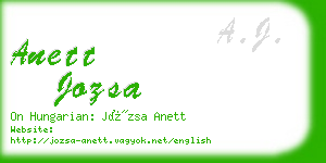 anett jozsa business card